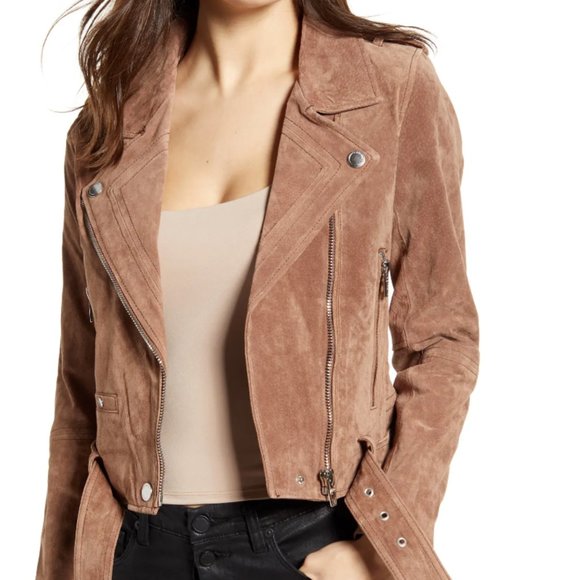 Blank NYC Jackets & Blazers - Blank NYC Suede Moto Jacket Size Large Coffee Bean Tan